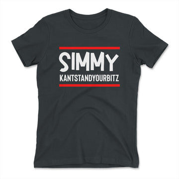 Simmy Kantstandyourbitz Womens T-Shirt in Heavy Metal color